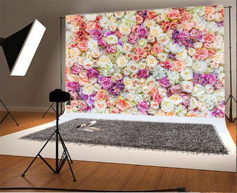 AOFOTO 7x5ft Floral Backdrop Spring Roses Flowers Wall Photography Background for Sweet Girl Lovers Artistic Portrait Wedding Baby Shower Bridal Birthday Party Decoration Banner Photo Studio Props - Image 4